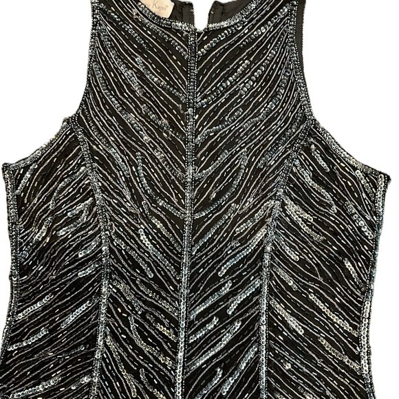 Laurence Kazar Silk Beaded Top, Size M - Picture 2 of 5